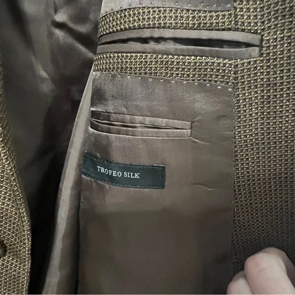 Ermenegildo Zegna Trofeo Silk Brown Glen Plaid Blazer 56L (IT)/46L (US)